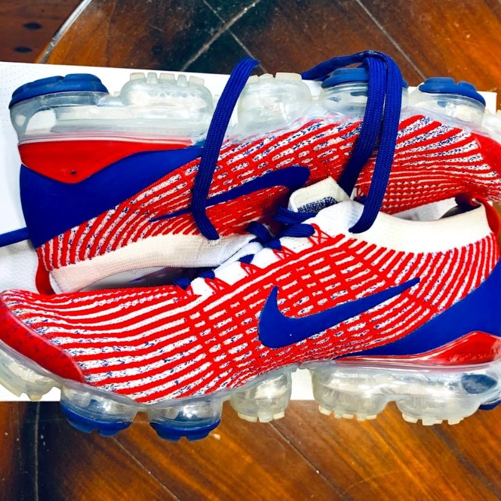 NIKE AIR VAPORMAX FLYKNIT 3 W/ BOX -USA CW5585 100 [RED/WHITE/BLUE] MENS SZ 9